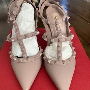 Valentino Rockstud ankle strap heels